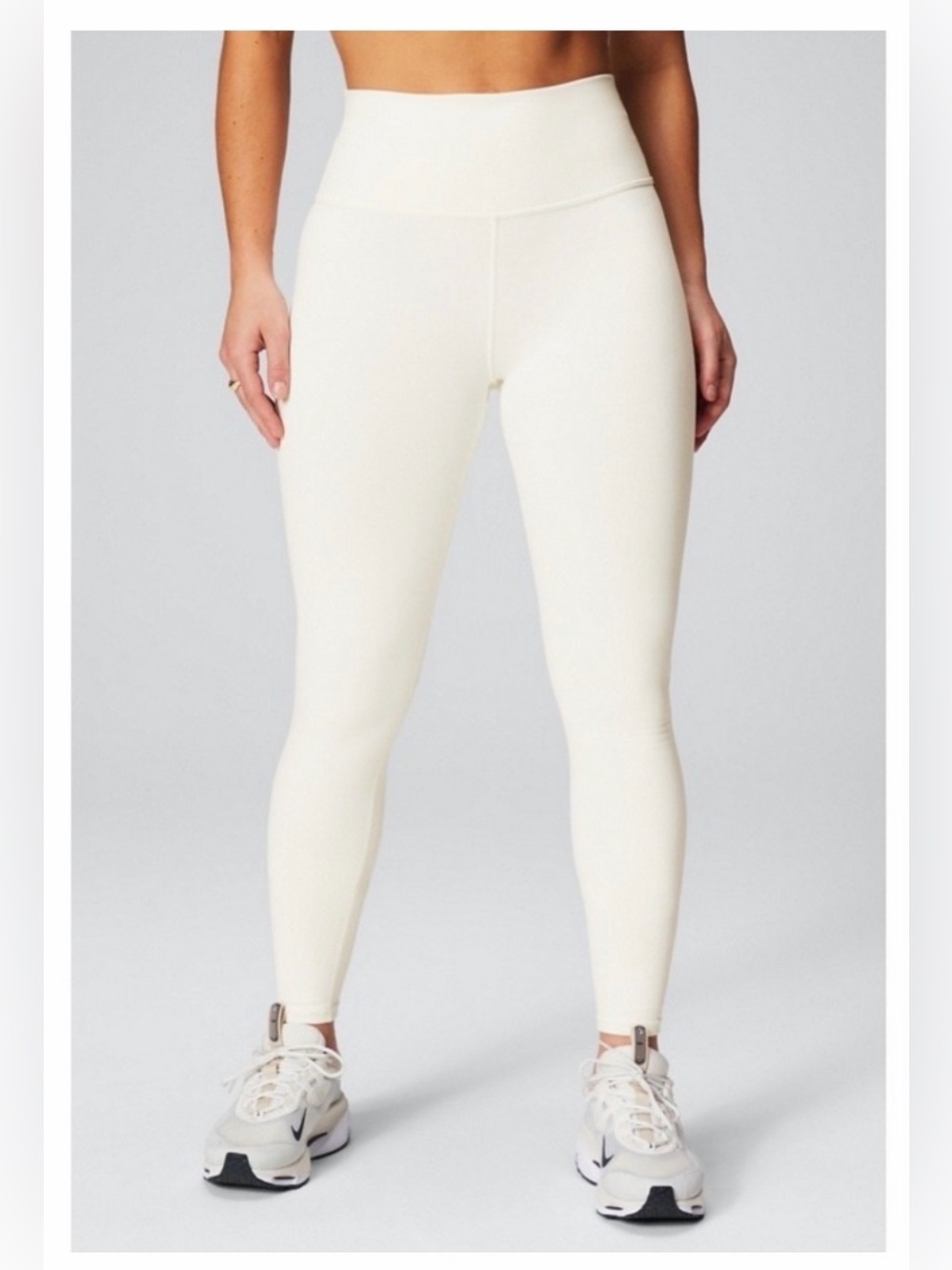 7/8 Fabletics Boost Powerhold Leggings with Crisscross Waistband Egret color
